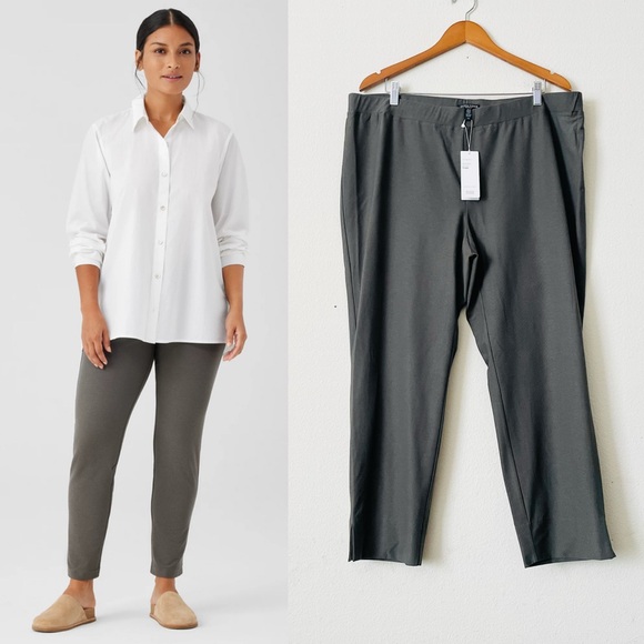 NWT Eileen Fisher 1X Washable Stretch Crepe ankle slim...